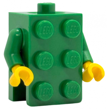 green torso 2 x 3 brick costume green arms yellow hands bam