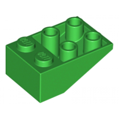 green slope inverted 33 3 x 2 with flat bottom pin without connections between studs