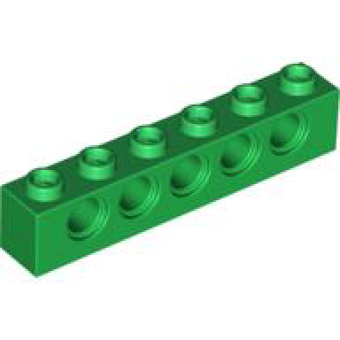 green technic brick 1 x 6 with holes