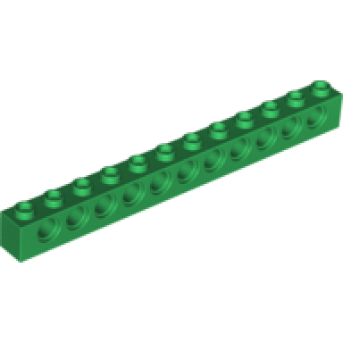 green technic brick 1 x 12 with holes