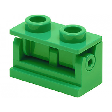 green hinge brick 1 x 2 with same color top plate 3937 3938