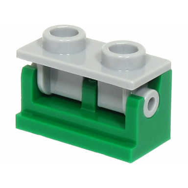 green hinge brick 1 x 2 with light bluish gray top plate 3937 3938