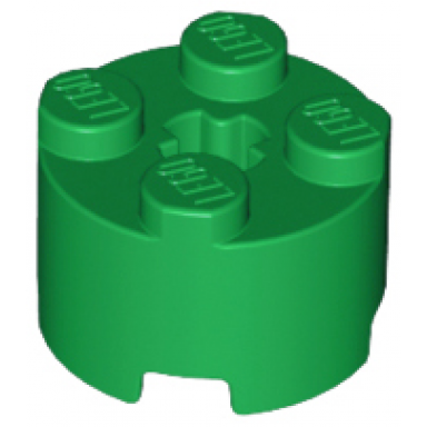 green brick round 2 x 2 with axle hole