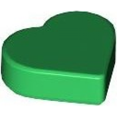 green tile round 1 x 1 heart