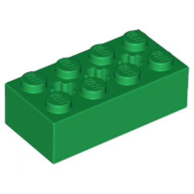 green technic brick 2 x 4 with 3 axle holes