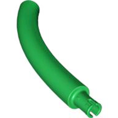 green dinosaur tail neck middle section with bar hole and technic pin