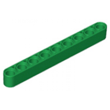 green technic liftarm thick 1 x 9