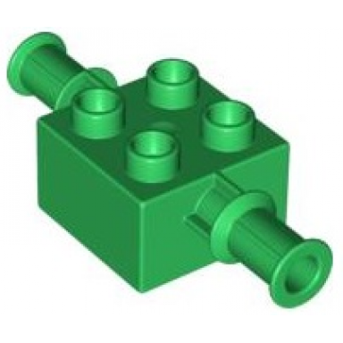 green duplo brick 2 x 2 with digger bucket arm holder