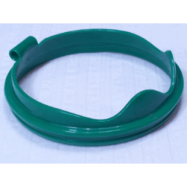 green duplo ball tube cover ring with hinge and wavy edge
