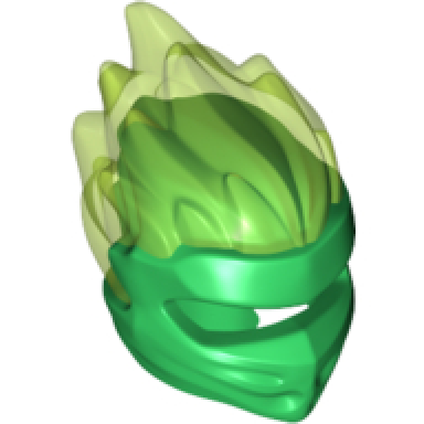 minifigure headgear ninjago wrap type 5 with molded trans-bright green flames pattern