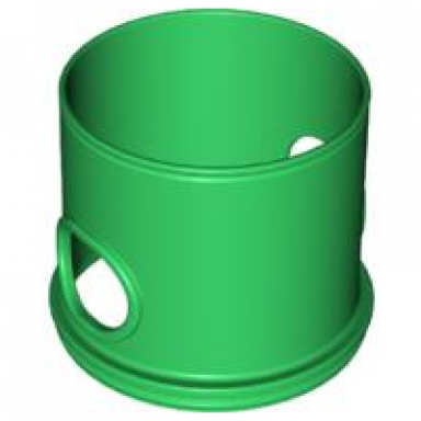 green duplo ball tube straight with opposing oval holes