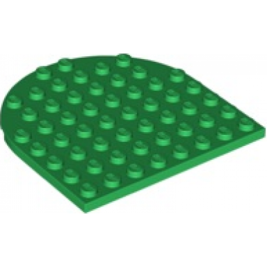green plate round 8 x 8 rounded end