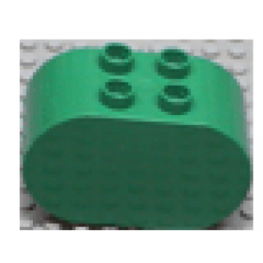 green duplo brick 2 x 4 x 2 rounded ends