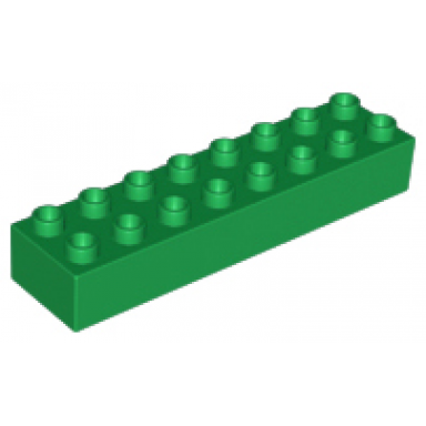 green duplo brick 2 x 8
