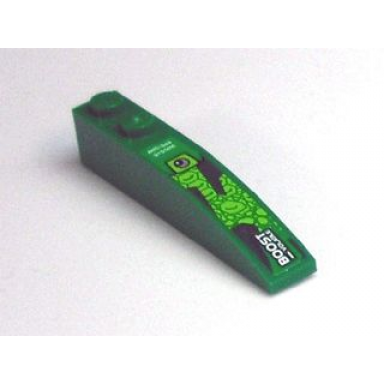 green slope curved 6 x 1 with anti-gas system and boost - volatile on green background pattern sticker - set 8114