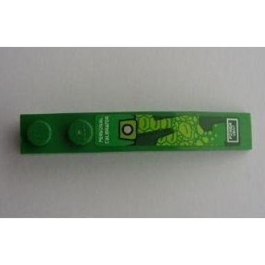 green slope curved 6 x 1 with personal calibrator and power vent on green background pattern sticker - set 8114