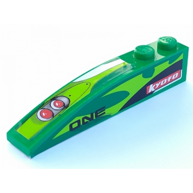 green slope curved 6 x 1 with two red lights and kyoto pattern model right side stickers - set 8863