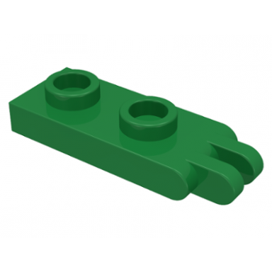 green hinge plate 1 x 2 with 2 fingers on end - hollow studs