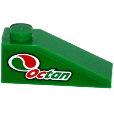 green slope 33 3 x 1 with octan logo pattern model left side sticker - set 60115