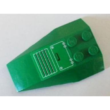 green wedge 6 x 4 triple curved with air vent and hatch pattern sticker - set 7734