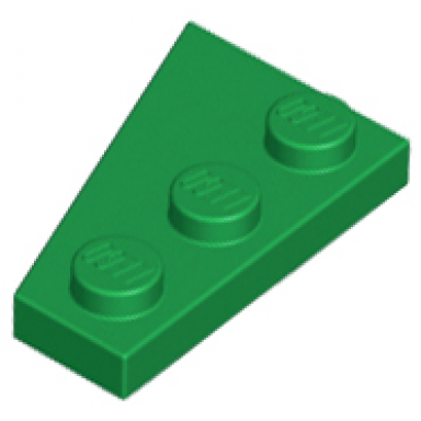 green wedge plate 3 x 2 right