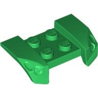 green vehicle mudguard 2 x 4 with headlights overhang