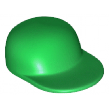 green minifigure headgear cap - long flat bill
