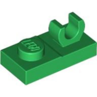 green plate modified 1 x 2 with open o clip on top
