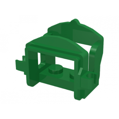 green horse saddle with clips