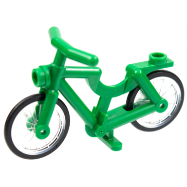 green bicycle with trans-clear wheels with molded black hard rubber tires 4719 92851pb01