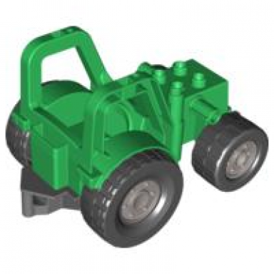 green duplo farm tractor with 2 x 3 studs on hood