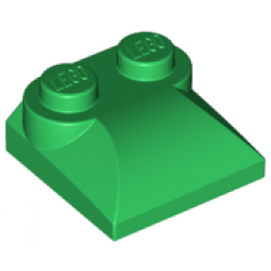 green slope curved 2 x 2 x 2 3 with 2 studs and curved sides