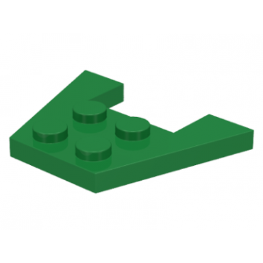 green wedge plate 3 x 4 without stud notches