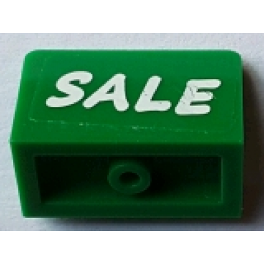 green panel 1 x 2 x 1 with white sale on green background pattern sticker - set 71016