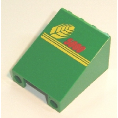 green windscreen 3 x 4 x 4 inverted with red 5000 wheat spike and 3 horizontal yellow lines pattern right side sticker - set 7636