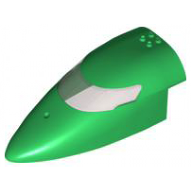 aircraft fuselage forward top curved 8 x 16 x 5 with trans-brown glass