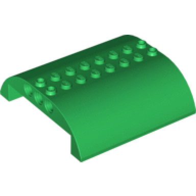 green slope curved 8 x 8 x 2 double