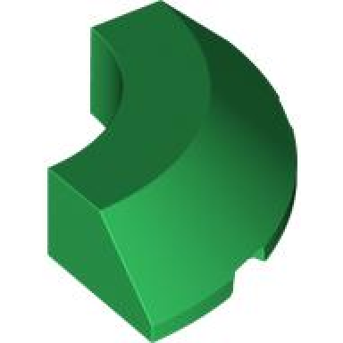 green brick round corner 4 x 4 with slope 45 edge without studs