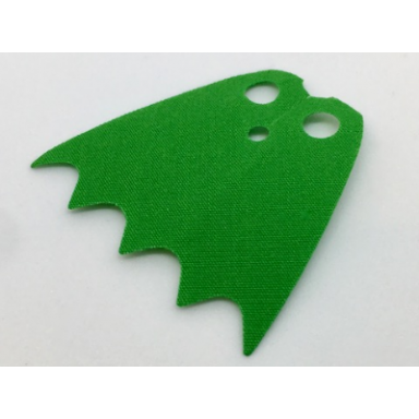 green minifigure cape cloth with top holes and scalloped 5 points bottom batman long circle neck cut - traditional starched fabric