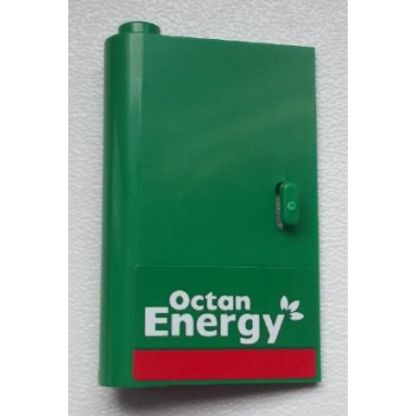 green door 1 x 3 x 4 left - open between top and bottom hinge with octan energy pattern sticker - set 60025