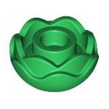 green plant flower round with 2 layers peony rose with open stud and small pin hole