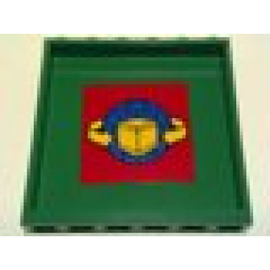 green panel 1 x 6 x 5 with box and arrows and globe pattern on red background pattern sticker - sets 7939 7992 7994
