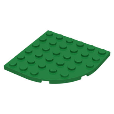 green plate round corner 6 x 6