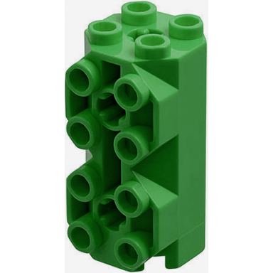 green brick modified octagonal 2 x 2 x 3 1 3 with side studs
