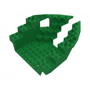green boat hull small bow 12 x 12 x 5 1 3 top