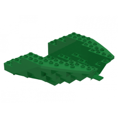 green boat hull small stern 14 x 12 x 5 1 3 top