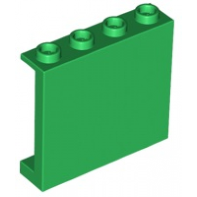 green panel 1 x 4 x 3 with side supports - hollow studs