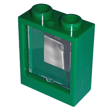 green window 1 x 2 x 2 flat front with trans-clear glass 60592 60601