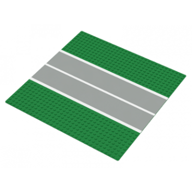 green baseplate road 32 x 32 9-stud straight with runway pattern