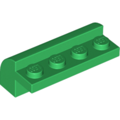 green slope curved 2 x 4 x 1 1 3 with 4 recessed studs